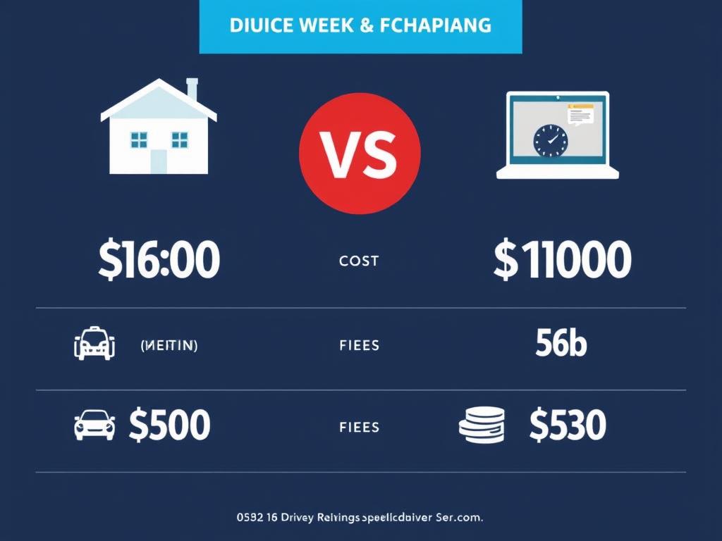 Comparación de costos entre obtener la licencia de conducir online y el método tradicional