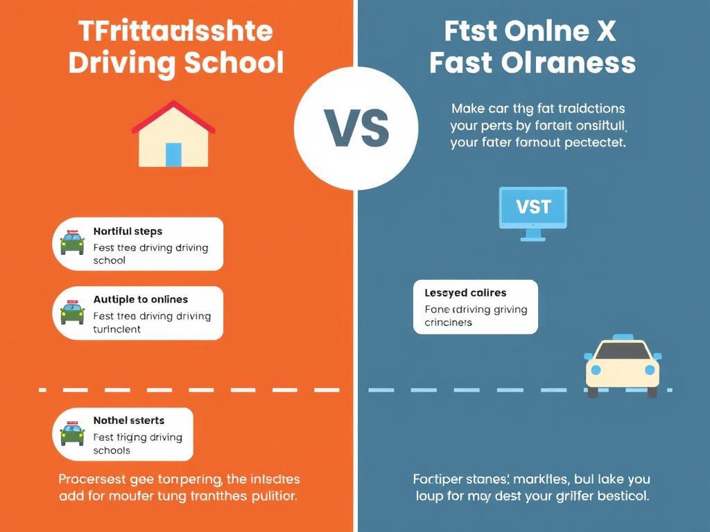 Comparación entre el proceso tradicional y el proceso rápido para obtener la licencia de conducir sin escuela