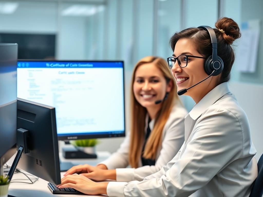 Customer service representative helping with certificate of citizenship questions