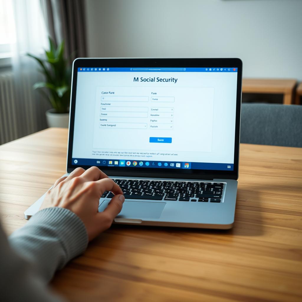 Person completing online Social Security card application