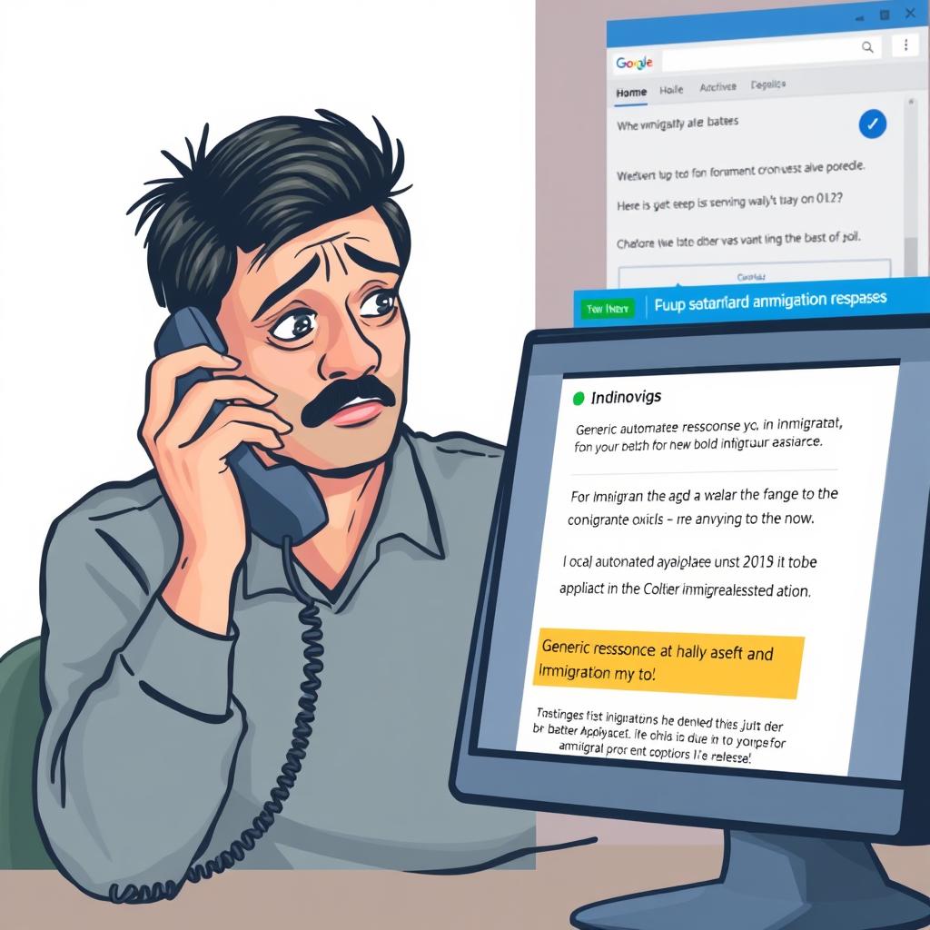 Person frustrated with automated residence permit responses