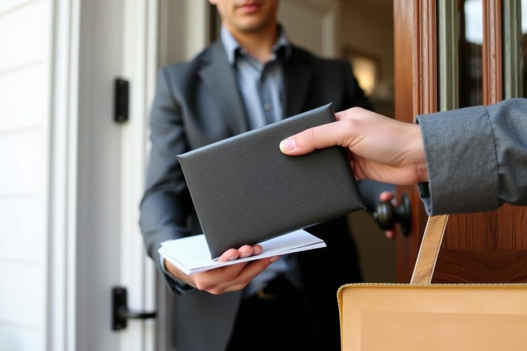 Personne recevant un colis contenant un permis de conduire