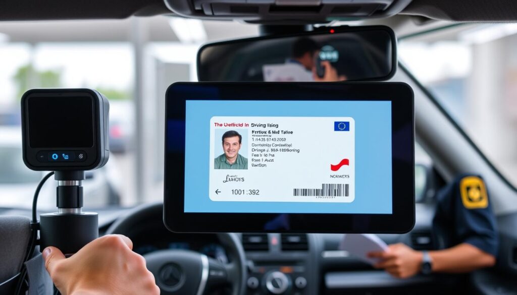 Verification process for driving licenses purchased online
