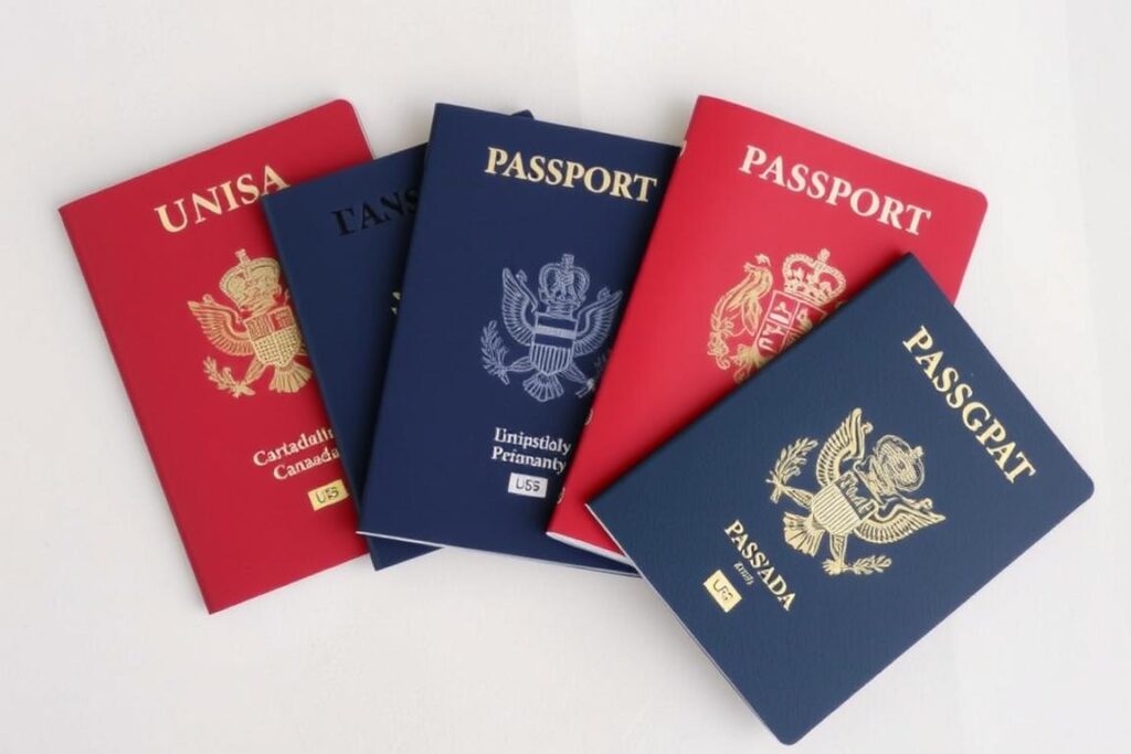 美国、加拿大、英国护照样本